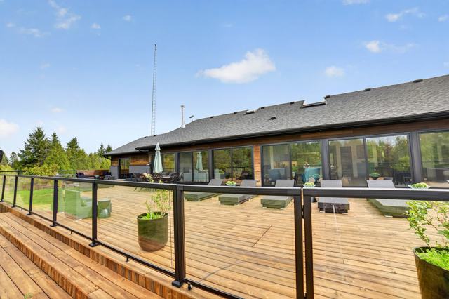 Deck with glass railing